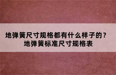 地弹簧尺寸规格都有什么样子的？ 地弹簧标准尺寸规格表